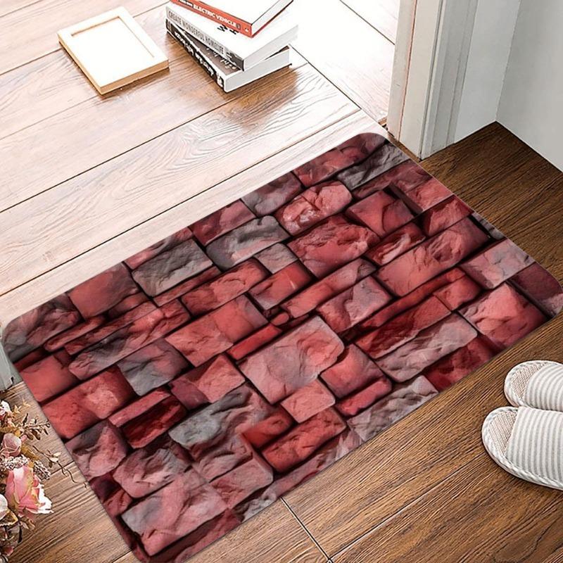Steine und Bodenfliesen Druck Rutschfester Kleiner Teppich Wasserdicht Leicht zu Reinigen Fußmatte für Innen- und Außenbereich Langlebige Heimdekoration