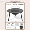 Portable Outdoor Fire Pit BBQ Grill Table