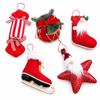 Assorted Shapes Christmas Fabric Ornament Foam Inner Holiday Fabric Charm  Seasonal Display