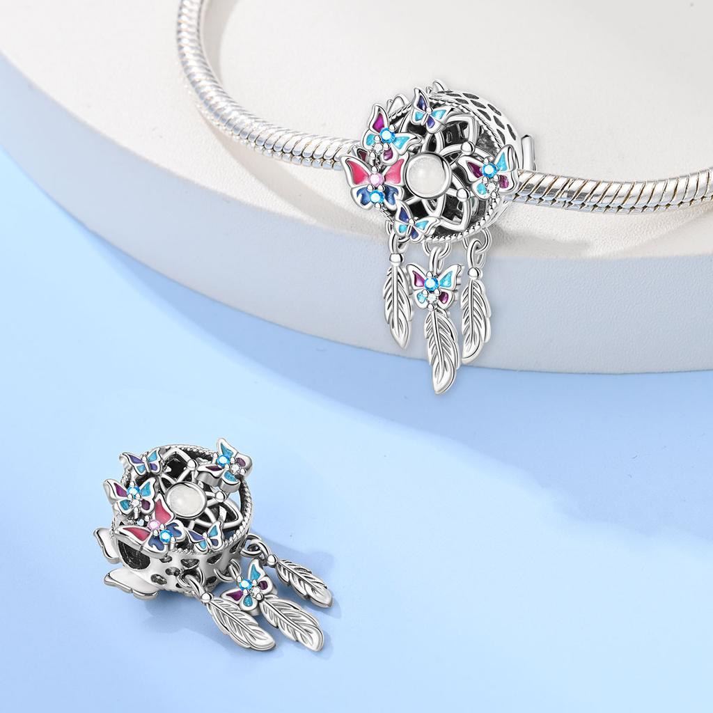 Charms Original Copper Catch Butterflies Beads Fit Bracelet Women Jewelry Diy Fine Gift