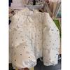 Women's Embroidered Bow Tie Stand Collar Lace Jacket – Winter Style, Warm Cotton Padded, Sweet Splicing Design
