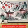 2D Chinese Garden Art Backdrop Premium Quality Printed Cultural Party Banner