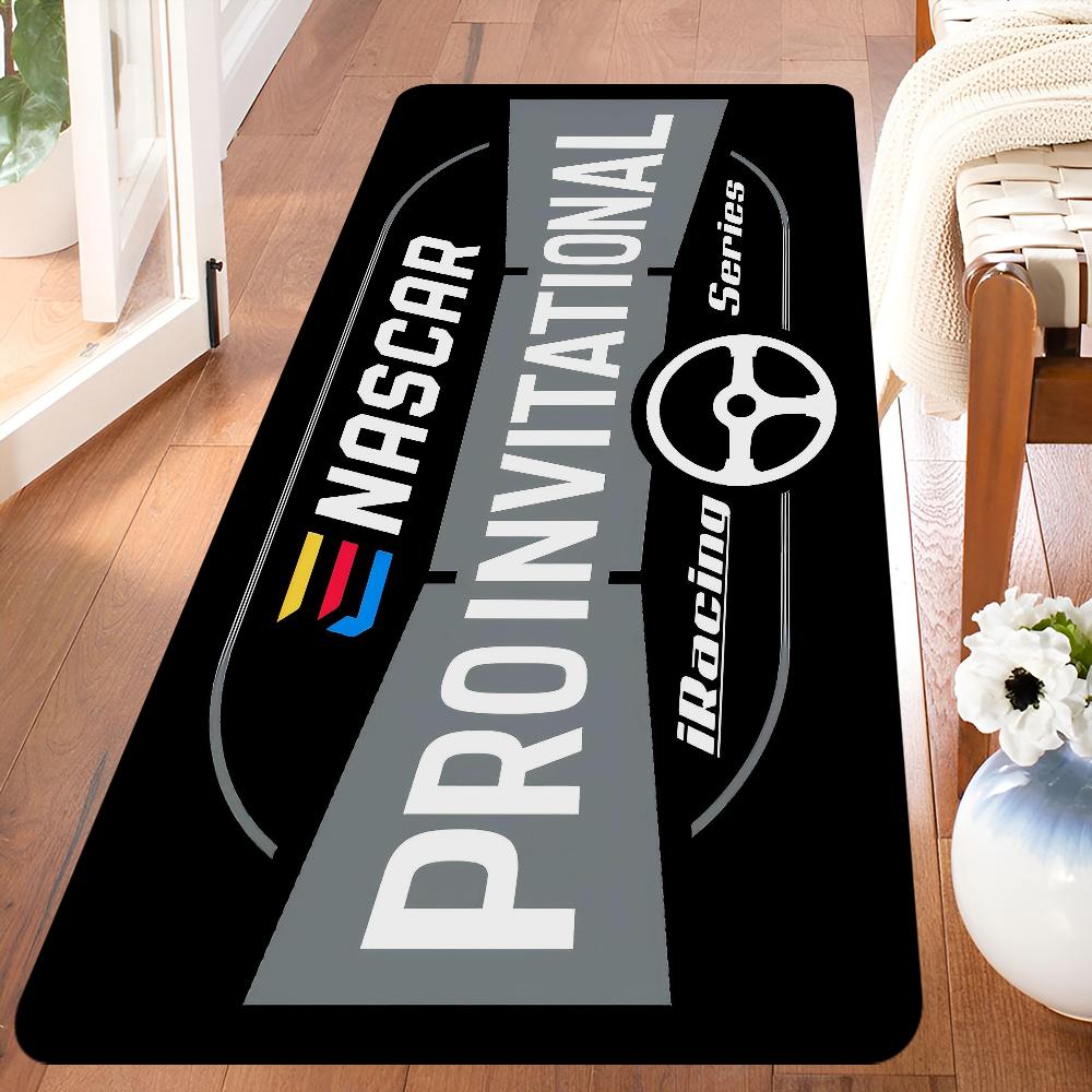 N-NASCARS Racing Car Hallway Carpet Non-Slip Laundry Room Mat Laundry Decor Balcony Child Living Room Toilet Rug