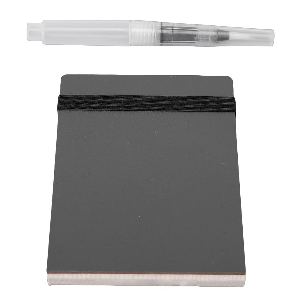 Blank Sketch Book 26 Pages Hardcover for Drawing Writing Travel Small Portable   Journal Diary Notebook 200gsm Thick Paper with Pen Black