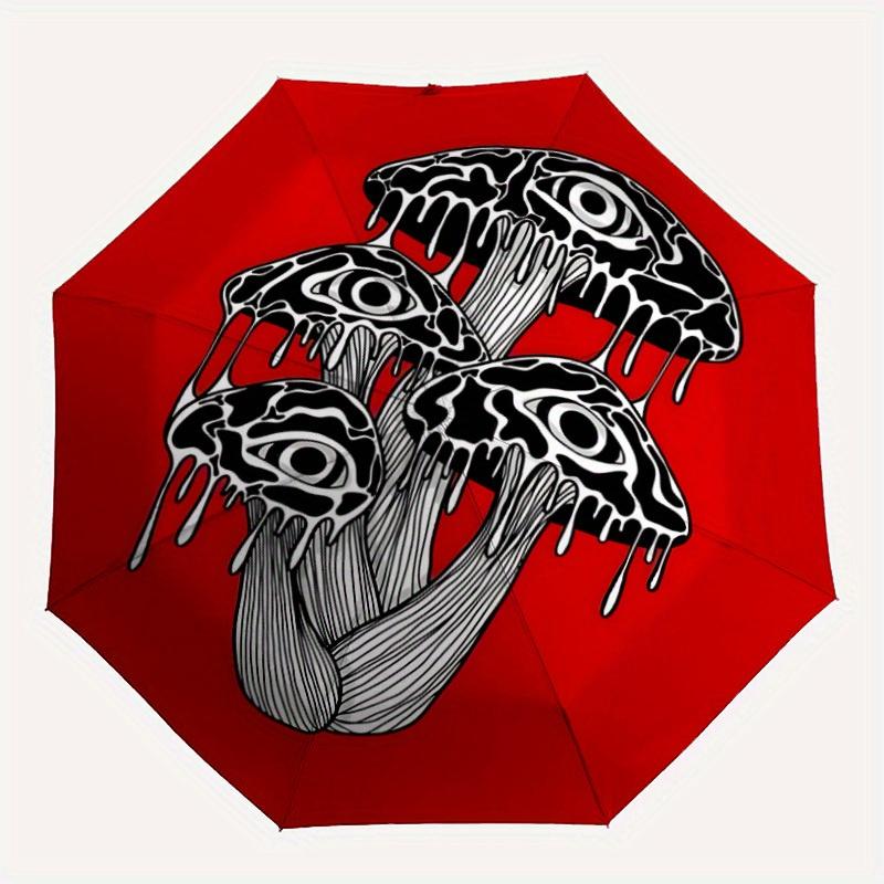 

1pc Mushroom Eyes Auto Open/Close Leisure Umbrella, Portable Folding Umbrella for Travel, Themed Events, It is suitable as a gift for various festival