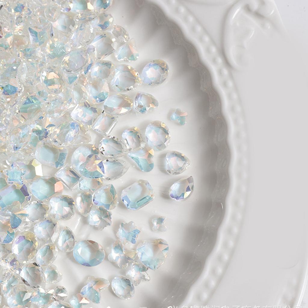 50Pcs Pointed Bottom Nail Rhinestones Mini Diamond Nail Charms 3D Crystal Gems Jewelry DIY Manicure Nail Decoration