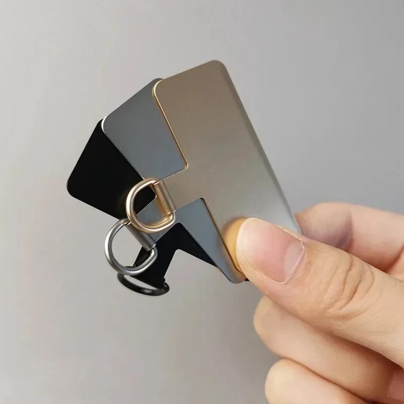 4/1pcs Metal Phone Lanyard Gasket Patch Durable Ultra Thin Mobile Phone Sling Rope Card Clip Snap Strap Hang Cord Tab