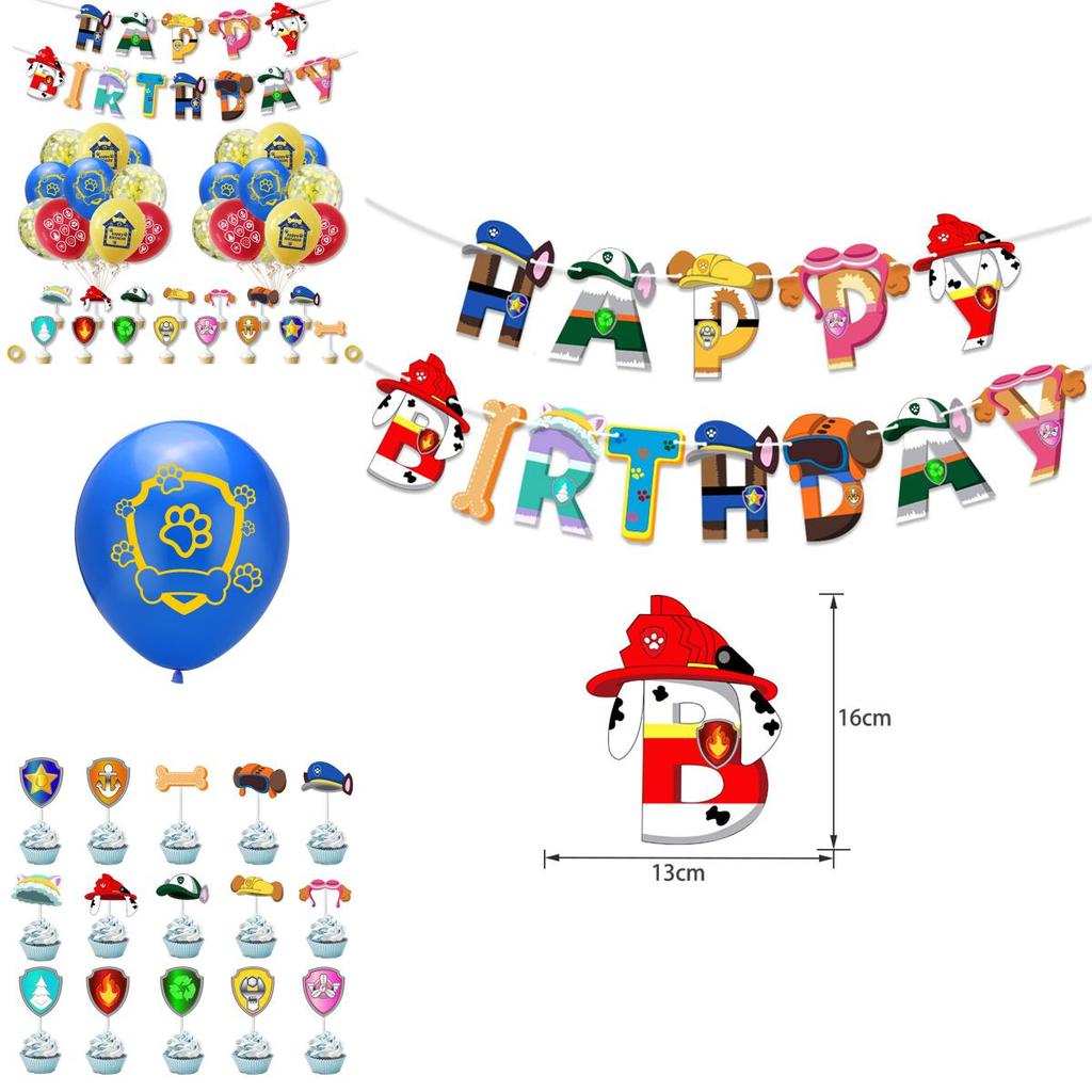 Vibrant Paw Patrol Birthday Party Decoration Set With Adorable Cake Toppers And Balloons