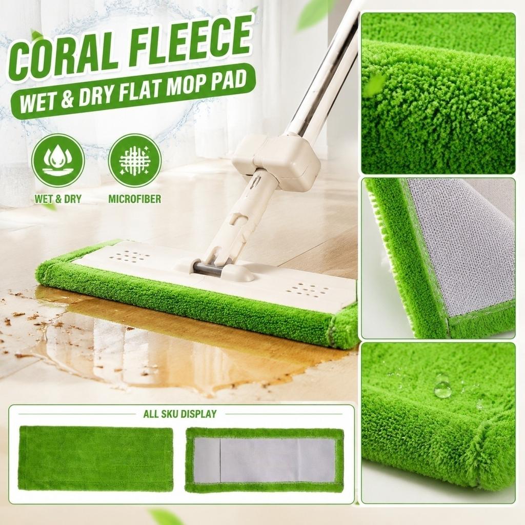 Microfiber Flat Mop Replacement Pads for Wet and Dry Cleaning Suitable for Various Floor Types Durable and Reusable Mop Cloths with Secure Attachment