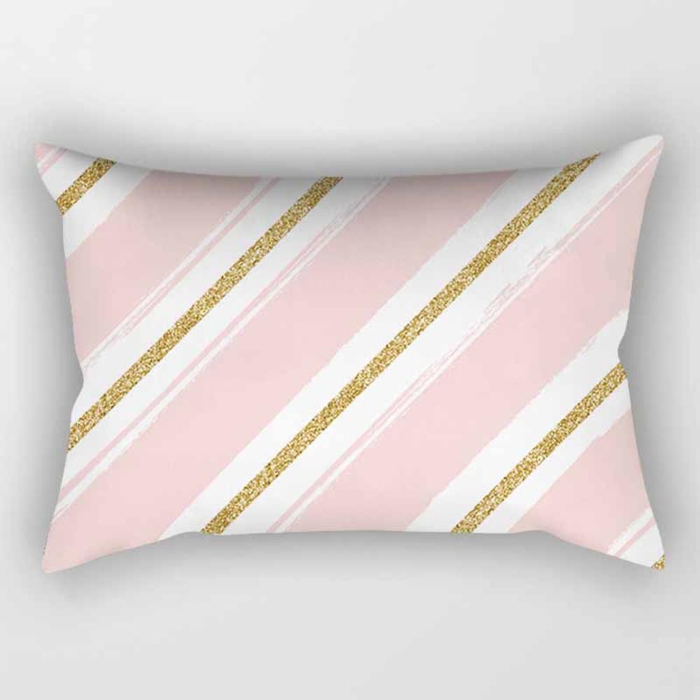 Federa rettangolare a righe geometriche rosa 30 * 50 cm Divano Abbraccio Cuscino Fodera per cuscino Soggiorno Camera da letto Elegante decorazioni per la casa