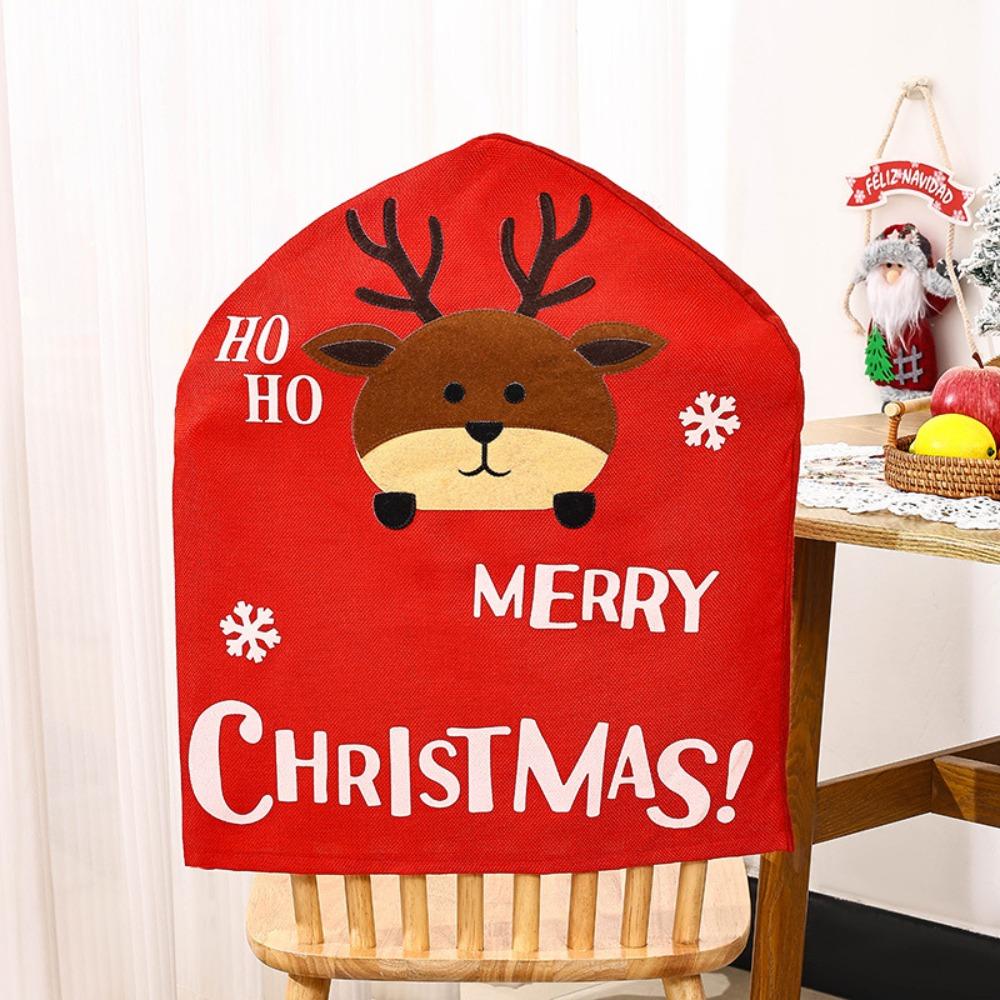 

Lightweight Christmas Chair Cover Cartoon Christmas Seat Covers Ornaments Home Style 3