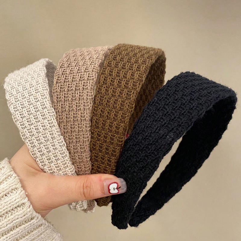 1pc Women Knitted Broad Headbands Fashion Versatile Elegant Simple Solid Color Hair Accessories Suitable For Daily, Casual