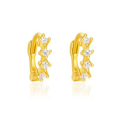 Mini Hoop Earrings - 925 Sterling Silver Yellow Plated