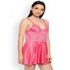 Ladysta Women's Solid Satin Babydoll  Nightwear Freesize (S  M L)