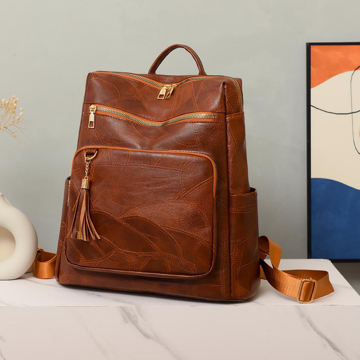 

Женский ретро-модный рюкзак из искусственной кожи с кисточками, школьный рюкзак для девочек, легкие повседневные рюкзаки для поездок на работу