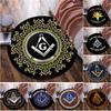 1Pc Freemasonry Circular Print Rug - Office Decor Carpet For Living Room Bedroom Flooring Computer Chair Area Rug