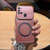 Metallic Finish Magnetic TPU Phone Case for Samsung Galaxy A21s Shockproof Matte Soft Cover