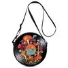 Borsa Rotonda in Vinile Retrò, Borsa Cosmetica da Cabina, Borsa Portaoggetti da Cabina, Borsa da Viaggio Multifunzionale, Borsa Rotonda.