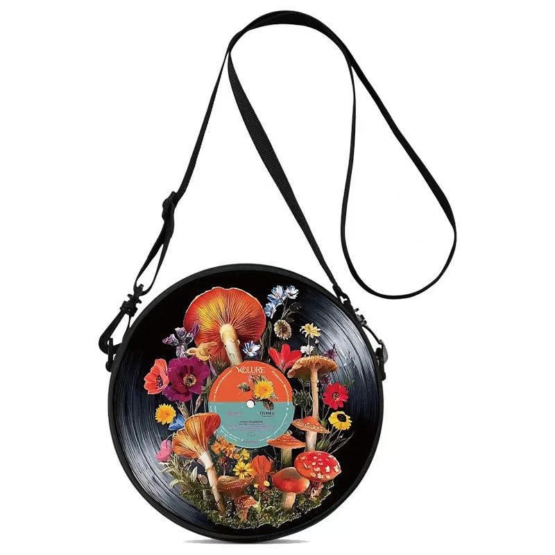 Borsa Rotonda in Vinile Retrò, Borsa Cosmetica da Cabina, Borsa Portaoggetti da Cabina, Borsa da Viaggio Multifunzionale, Borsa Rotonda.