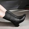 Winter New Medium Boots Fleece Thickened Thick Heel Mother Boots Side Zipper Women's Fashion Boots