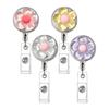 Auto Retractable Badge Reel With Flower Pattern Stretchable Back Clip For Work Identity Badge Holder Office School Use