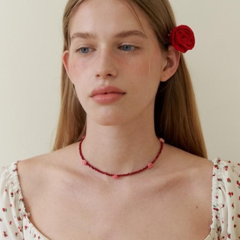 LOVE ME MONSTER 5 Rose Crystal Choker_2Color