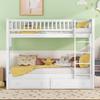 Letti a Castello 90x200cm, Letti per Bambini, Letti Funzionali, Letto a Castello con Cassetti, Letti Trasformabili, Bianco