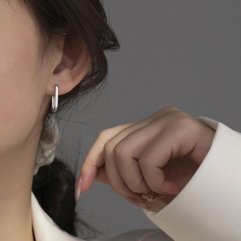 

Korean square earrings feel cold temperament personality S sterling silver needle earrings earrings