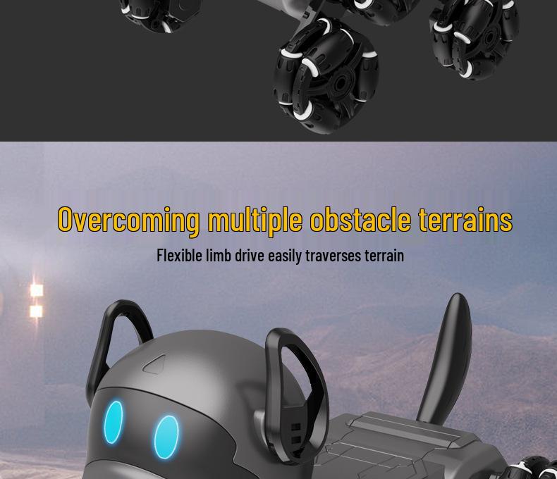 Gesture-Controlled Stunt Dog Robot: 8-Wheel 4WD Climbing and Drifting Pet with 2.4G Remote