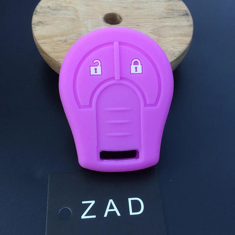 ZAD 2button silicone rubber car key case cover set shell for NISSAN Juke March Qashqai Sunny Sylphy Tiida X-Trail key cover
