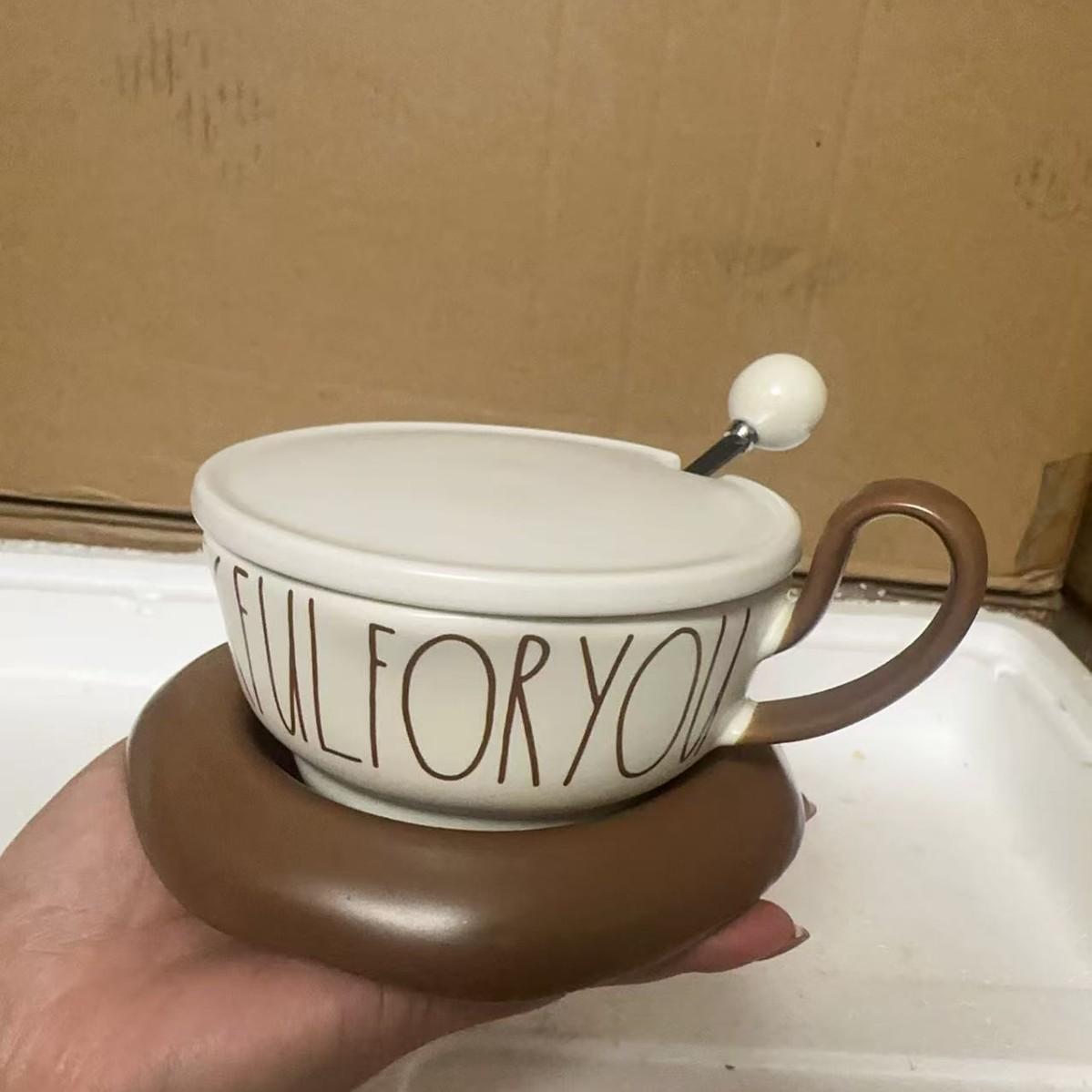 

Легкая роскошь, простая керамическая кофейная чашка, креативный дизайн, кофейная чашка с надписью, блюдце, удобный захват, парная чашка для воды 200m l