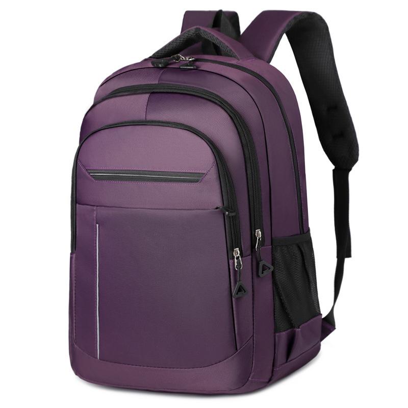 

Simple Solid Style Color Backpack Student Outdoor Large Capacity Schoolbag фіолетовий