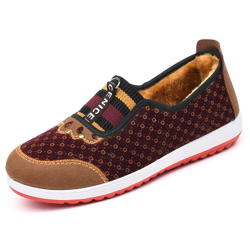 New Women's Shoes with Added Fleece and Thickened Warmth, Soft-soled Comfortable Cotton Shoes