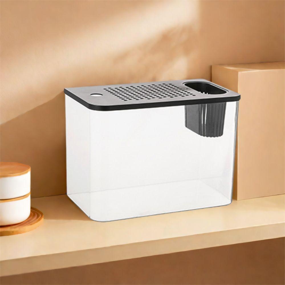 With Lid Hydroponic Fish Bowls Small Betta Aquarium Tank Durable Fish Tank  For Home Decorative