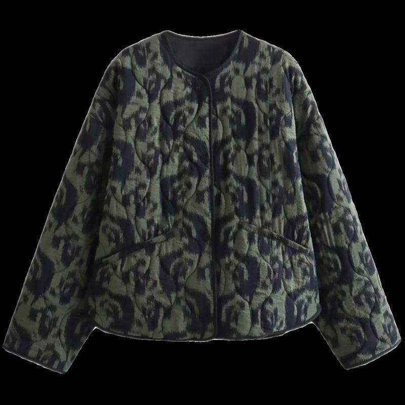 Fashion Wind 2023 Winter New Arrival Loose Slim Looking Printed Cotton-Padded Jacket Cropped Coat Top 9237803 207