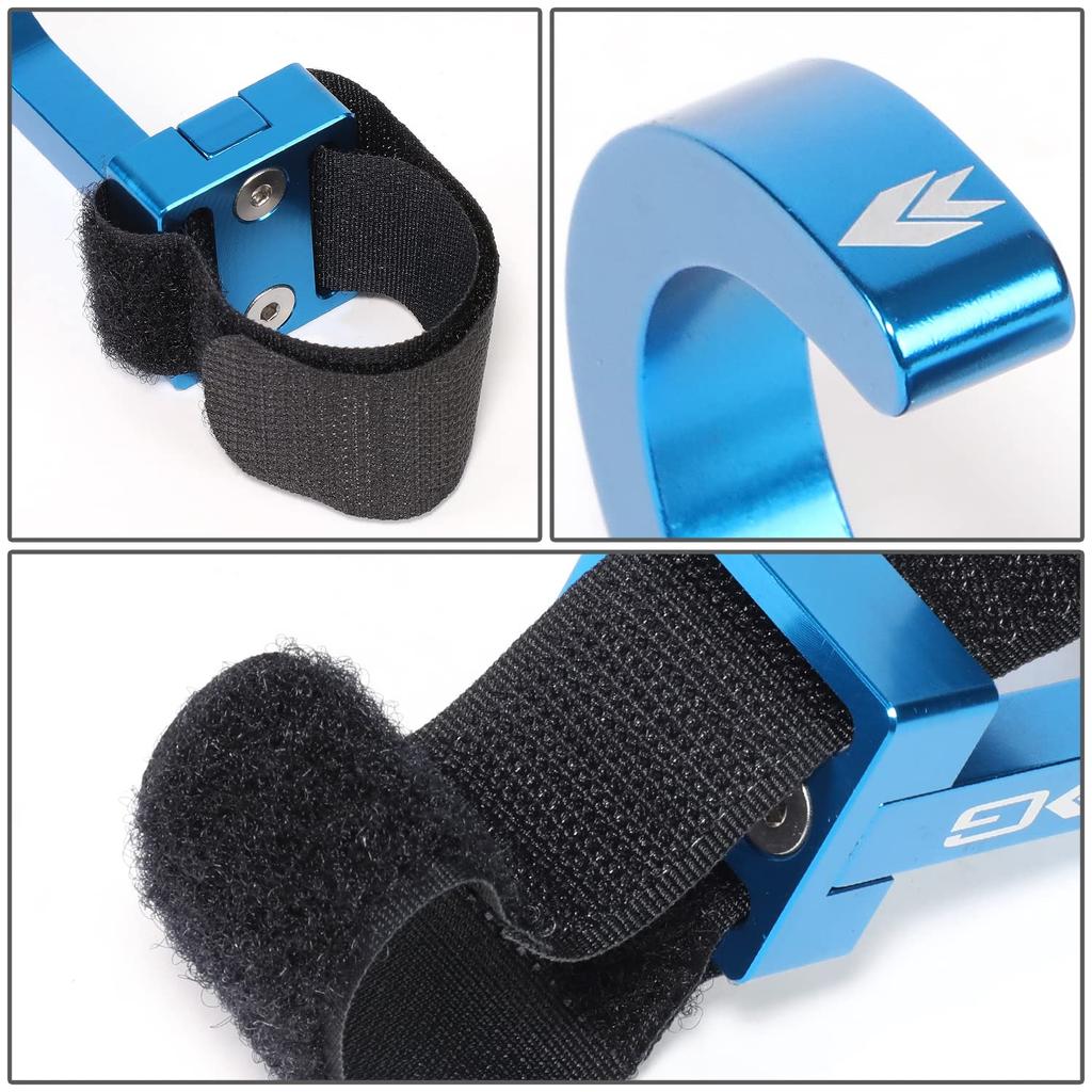 NRG Innovations STR-100BL CNC Aluminum Steering Wheel Hook with Adjustable Nylon Strap, 80mm L