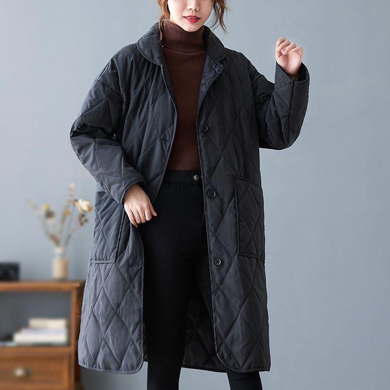 Thickened Cotton Coat for Plus Size Women - Loose, Warm, Mid-Length Winter Outerwear