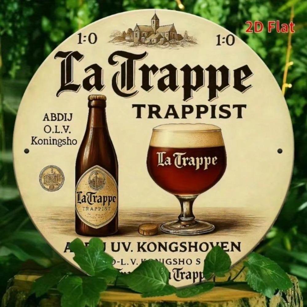 Vintage Trappist Beer Metal Sign Round Iron Wall Art
