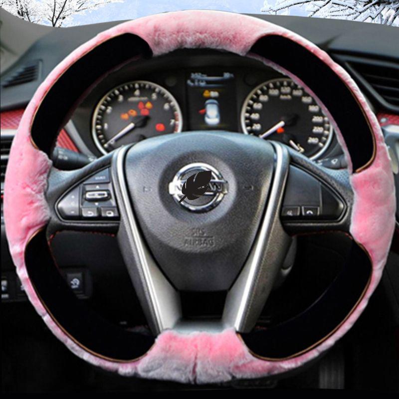 Plush Winter Steering Wheel Cover for Nissan: Sylphy, X-Trail, Qashqai, Kicks, Teana, Bluebird, Tiida