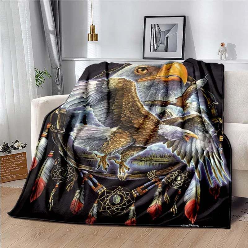 Eagle Printed Blanket Household Sheet Sofa Cover Living Room Office Lunch Break Blanket Soft Casual Washable Thermal Blanket