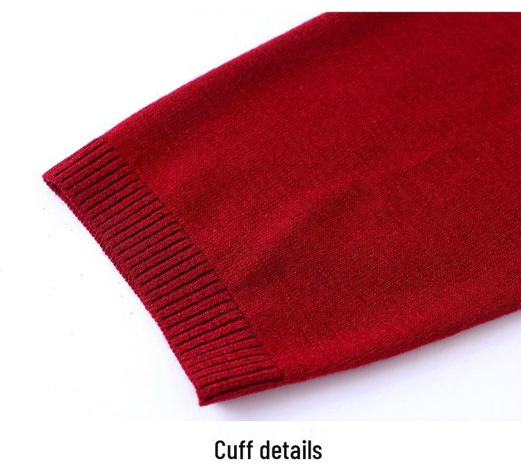 Spring & Autumn Nine-Sleeve Plus Size Knitwear for Middle-Aged Women, Lapel Wool Base Layer T-shirt