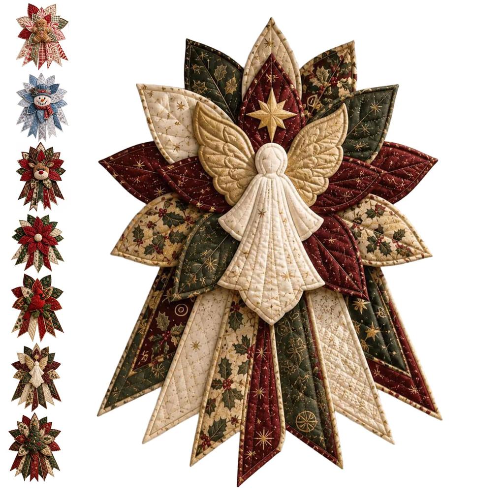 DIY Quilted Christmas Wreath Sewing Kit Fabric Door Hanging Ornament Gingerbread Tree Handmade Holiday Craft Decor Set