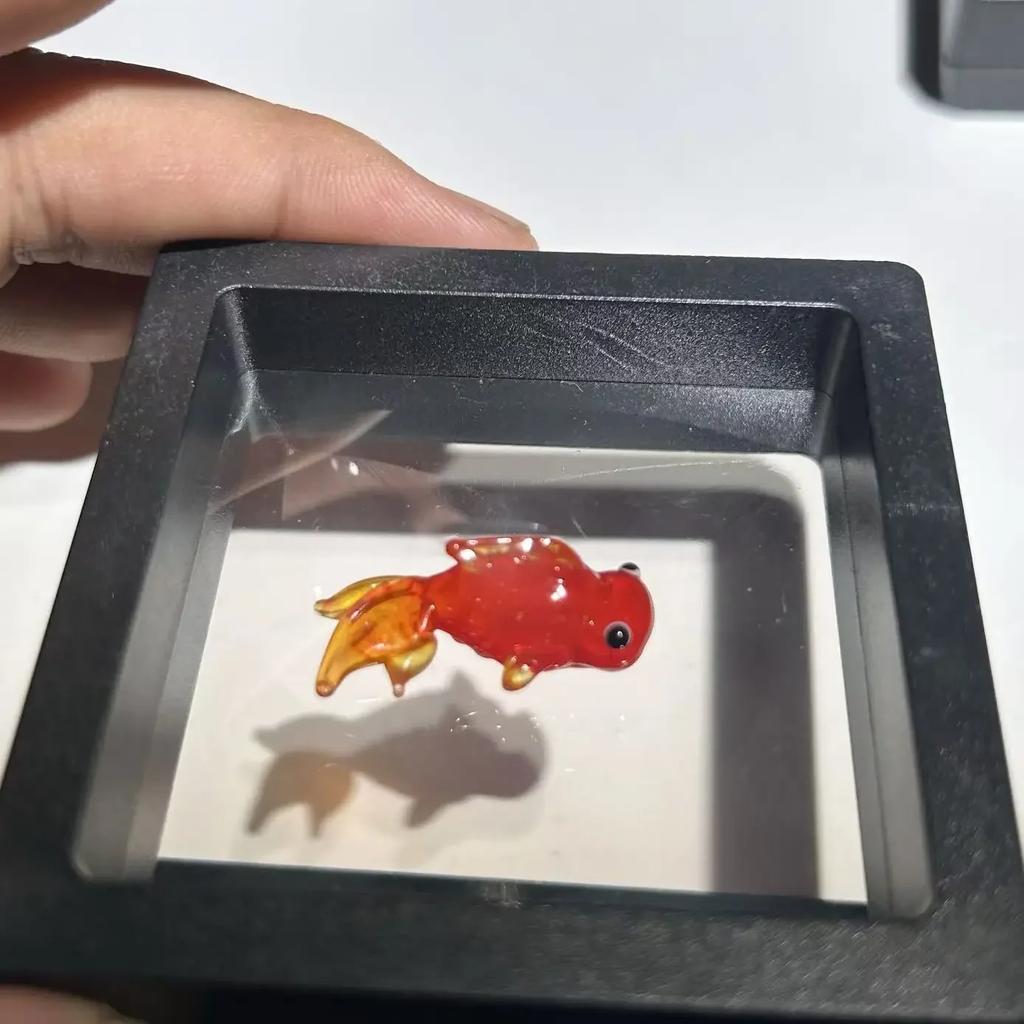 Creative Mini Pocket Goldfish Colored Glaze Transparent Lucky Bag Glass Figurines Handmade Home Decoration Accessories 2025 New