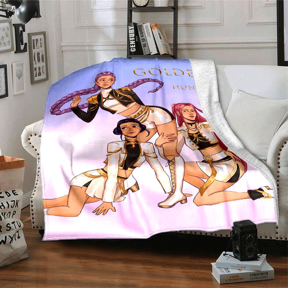 1pc KPop Demon Hunters1 Blanket, Gift, for Men and Women, Soft Blanket, Good for Sofa Bed Couch Travel, Lightweight Flannel Blanket