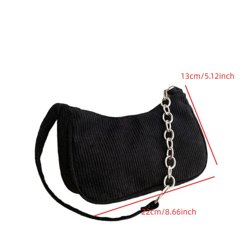 1Pcs  Underarm Bag Solid Color Simple Corduroy Bag Women'S Spring/Summer  Western Style Shoulder Small Square Bag