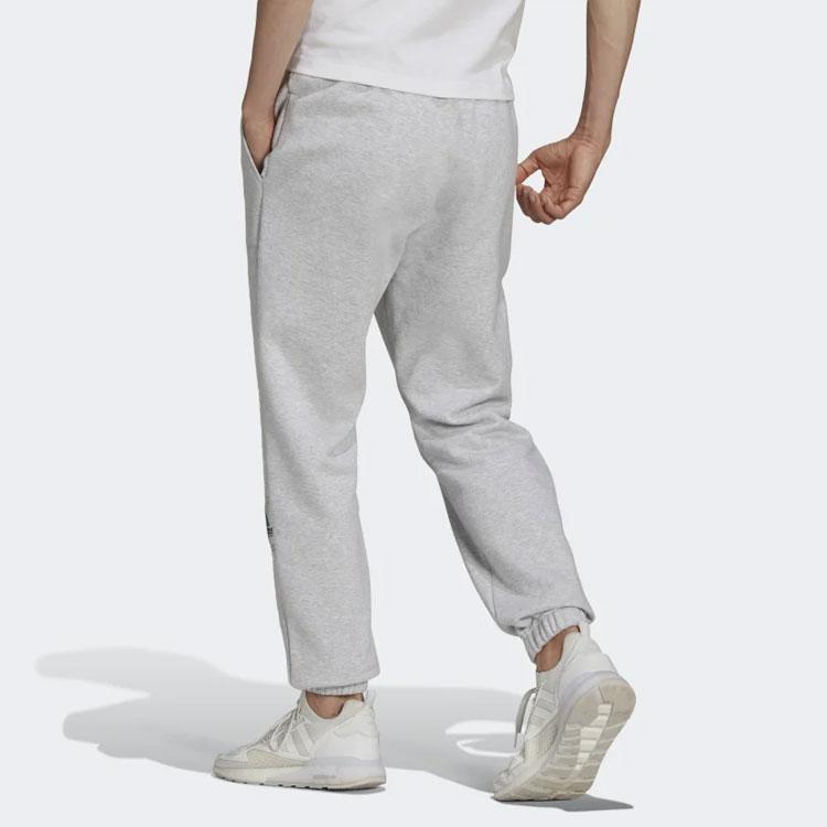 Adidas Pantaloni de trening tip jogger, croială lejeră, cu logo brodat, culoare solidă, gri, HG8087