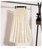Pleated Velvet A-Line Skirt: Women's Versatile Mid-Length High-Waisted Slimming Style for Autumn and Winter