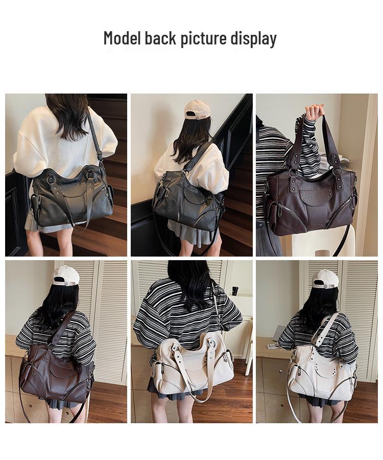 Women's Retro Crossbody Handbag: Fashionable, Versatile, Simple, Commuter-Style, Large Capacity Shoulder Tote