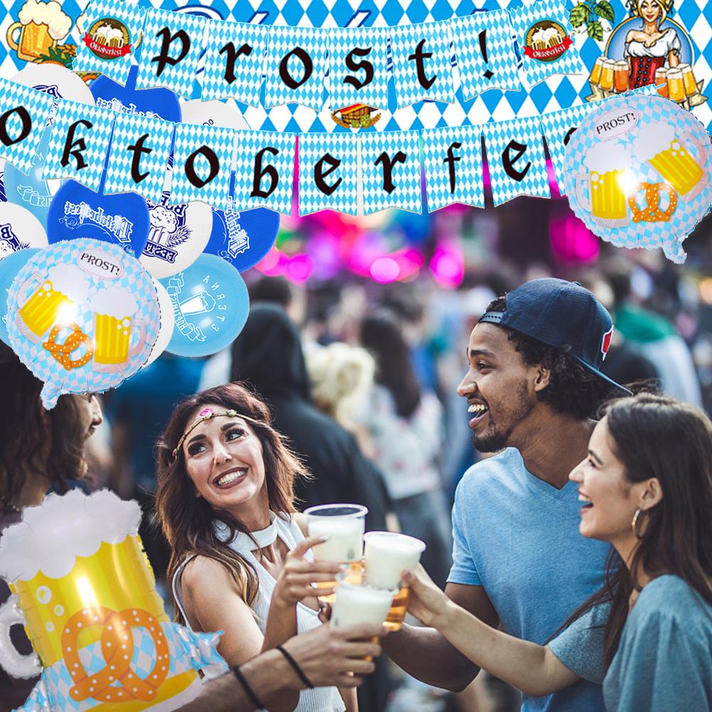 Oktoberfest Balloon Decoration Set Oktoberfest Party Bavaria Decoration Banner Balloons Hanging