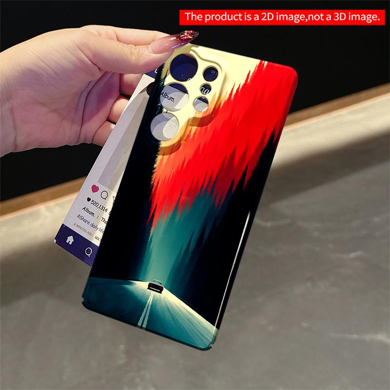 2DFlat Samsung phone case Road to Red Forest Sunset Drive Applicable to Galaxy S22 S23 S24 S25ULTRA S26 A12 A13 A14 A15 A16
